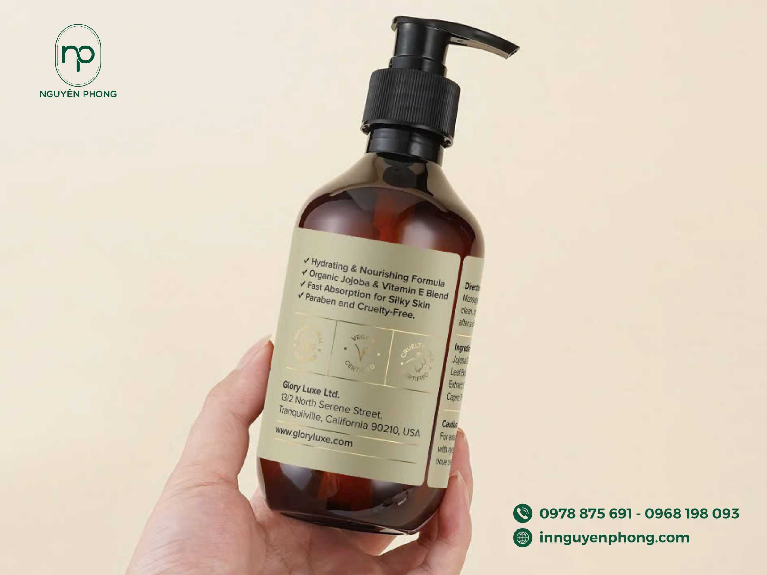Tem nhãn kem body chứa đầy đủ thông tin sản phẩm